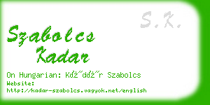 szabolcs kadar business card